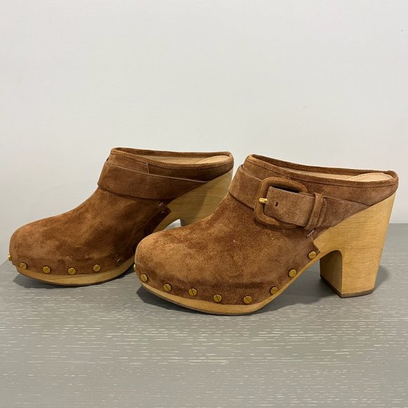 Veronica Beard Dacey Suede Mule Clogs Womens Size 8 in Pecan Brown NWOT - Picture 7 of 10